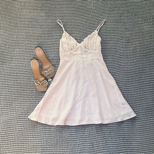 NWT Cream Satin Mini Slip Dress
